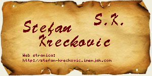 Stefan Krečković vizit kartica